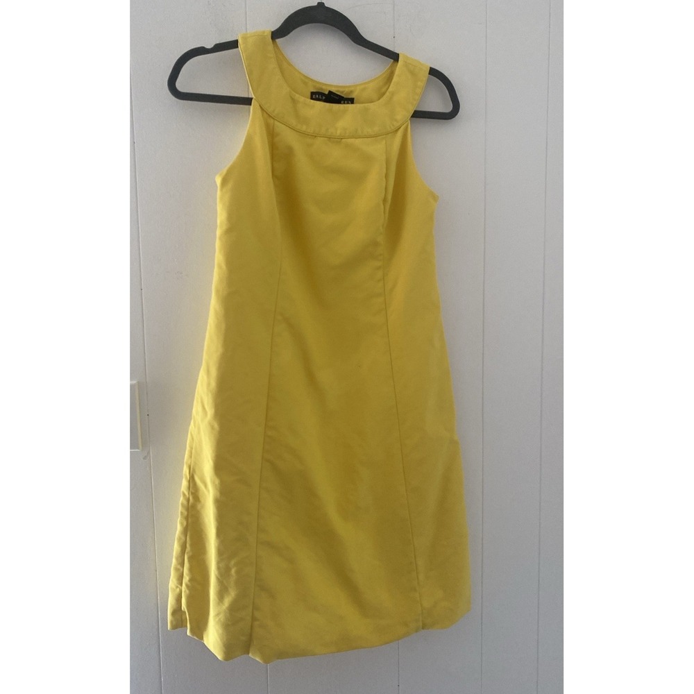 Ralph Lauren Black Label Yellow Sleeveless Shift A-Line Dress Size 8